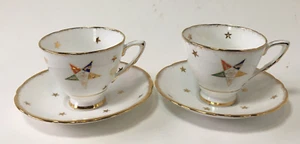 Royal STAFFORD Masonic Bone China Tea Cup & Saucer Vintage Mason Made in England - Picture 1 of 24