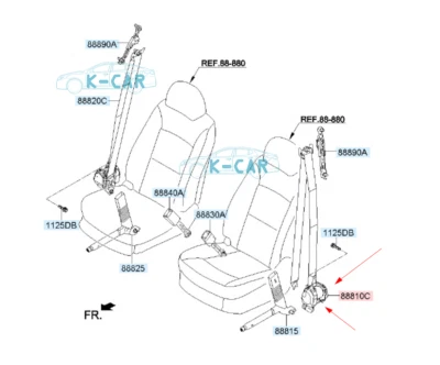 OEM Seat Belt Assembly Front Left 88810-J3000NNB for Hyundai Veloster 2019~2020 Foto 1 de 2