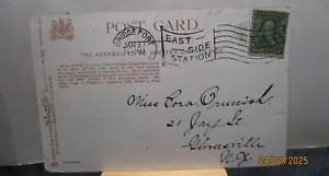BENJAMIN FRANKLIN 1 CENT GRÜN GESTEMPELTE POSTKARTE MAIN ST BRIDGEPORT CT 1909 - Bild 1 von 5