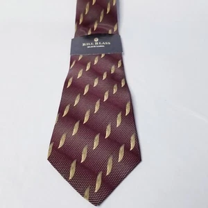 Vintage Bill Blass Black Label Neck Tie Red Gold Silk 56" Foley's New with Tags - Picture 1 of 11
