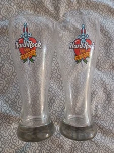 Hard Rock Cafe Budweiser Pilsner beer glass 25 years est London 1971. Lot Of 2 - Picture 1 of 1