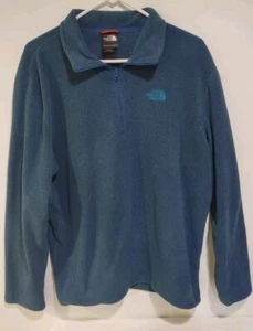 The North Face Fleece Sweater Blue 1/4 Zip Lightweight Polartec Men's Large - Picture 1 of 5