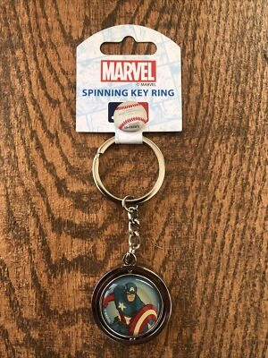 Marvel Captain America spinning key ring mlb License Chicago Cubs Key Chain - Image 1 of 3