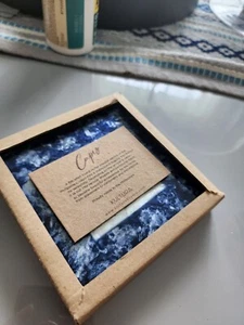 set of 4 blue and white capiz coaster - Picture 1 of 4