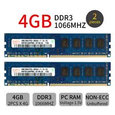 Hynix 8GB 2x 4GB DDR3 1066MHz PC3-8500U 240Pin CL7 DIMM Desktop Mémoire SDRAM FR