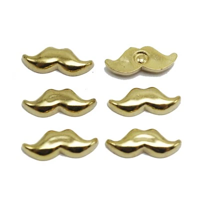 100 parafusos de barba acrílicos metálicos tom dourado 18X8mm sem furo telefone Deco - Imagem 1 de 4