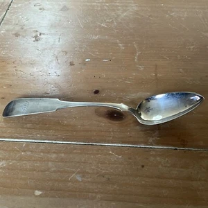 Warrington Co. - Serving Spoon - Antique 9” - Coin Silver - Mid 1800s - Picture 1 of 11