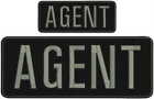 AGENT embroidery patch 4X10 and 2x5 hook ON BACK black grey