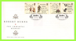G.B. 1996 Robert Burns set on u/a Royal Mail First Day Cover, Radio Times, Lond - Picture 1 of 1