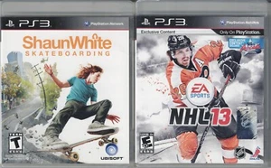 Shaun White Skateboarding & NHL 13 Ps3 CIB Manuals and Cd Roms with NO Scratches - Imagen 1 de 3