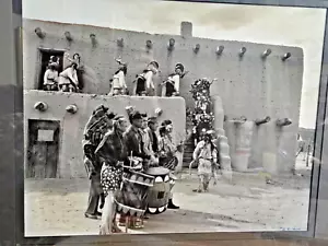 RARE FANTASTC Lg ORIG NATIVE AMER PHOTO 30s TAOS INDIAN PUEBLO DEER DANCE R LIND - Picture 1 of 11