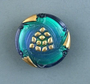 HAND PAINTED CZECH GLASS - SET OF 2 - Picture 1 of 3