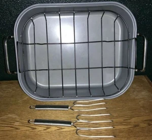 Juego de sartenes antiadherentes de acero al carbono con estante y horquillas de Tools Of The Trade B - Imagen 1 de 2