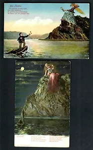 #791 (2) Pcs Die Lorelei Moon Mermaid & harp, Gold' nes Proposal at Sea, Unused - Picture 1 of 2