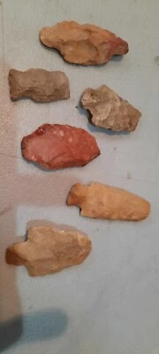 Cabeza de lanza/flecha nativa americana (6), puntas rotas Foto 1 de 3