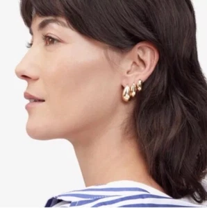 8 Other Reasons Gold Plated Post Back Half Moon ~ 3 Pair Earrings Set ~ New - Picture 1 of 9