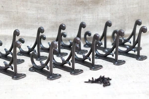 12 GANCHOS PARA ABRIGO ESTILO ANTIGUO HIERRO FUNDIDO 4.5" PARED DOBLE RESTAURACIÓN INDUSTRIAL - Imagen 1 de 8