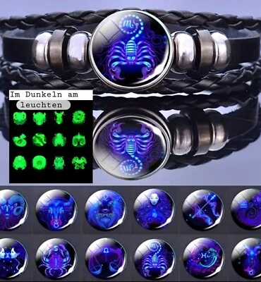 Sternzeichen Surfer Leder Armband Lumina Tierkreiszeichen Horoskop Geschenk 💝 - Bild 1 von 4