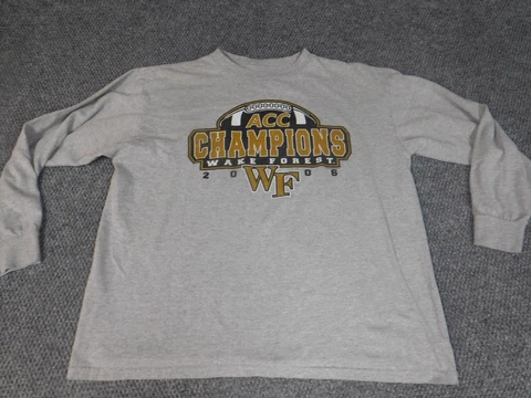 Wake Forest Mens Shirt Large Gray Football ACC Champions Cover