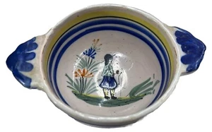 Ciotola Breton con orecchie a strappo con un uomo Henriot, Henriot Quimper smalto rosa - Foto 1 di 6