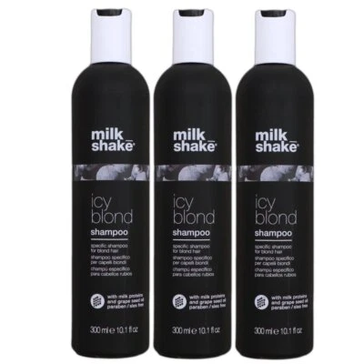 Milk Shake Icy Blond Shampoo 3 x 300 ml für blondes Haar Silbershampoo Set
