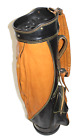 Vintage torba golfowa Wilson z paskiem, brązowa skóra sztuczna skóra 15-drożna USA MADE + pokrowiec