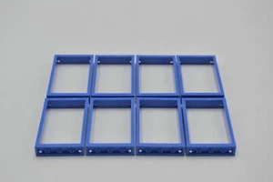 LEGO 8 x Fensterrahmen blau Blue Door Frame 1x4x6 Two Holes on Top Bottom 60596 - Bild 1 von 2
