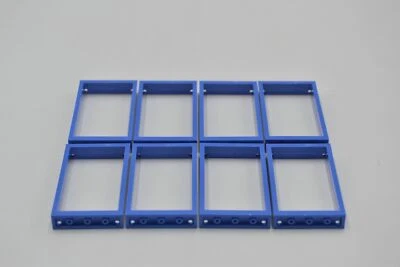 LEGO 8 x Fensterrahmen blau Blue Door Frame 1x4x6 Two Holes on Top Bottom 60596 - Bild 1 von 2
