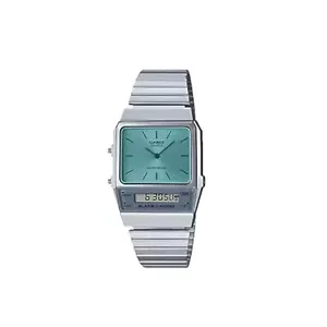 Casio Vintage AQ-800EC-2A Unisex Dial Blue Watch NEW Silver Stainless Steel - Picture 1 of 1