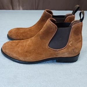 Frye Chelsea Boots Nubuck Suede Mens Size 7 D Grant Pull On 80867 - Picture 1 of 14
