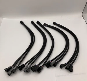 5 Pack Computer PC PWM Fan Splitter Cable 1 to 3 (4 Pin+3 Pin - Picture 1 of 5