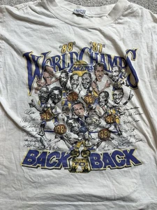 Vintage LA Lakers NBA World Champs Back To Back 87-88 White T Shirt USA S Kids? - Picture 1 of 9