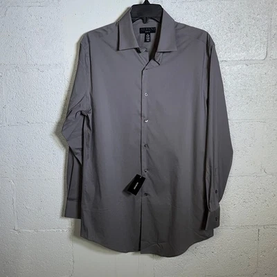 Alfani Men's Slim Fit Stain Resistant Dress Shirt, grey 15-15.5 32-33 $60 - Image 1 of 4