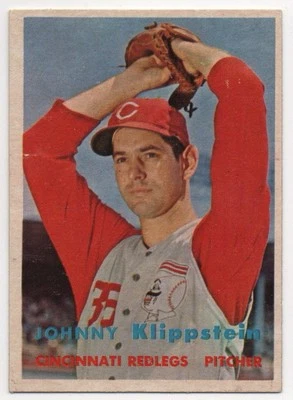 1957 Topps #296 Johnny Klippstein en muy buen estado/excelente Foto 1 de 3