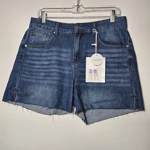 Pantaloncini denim donna 9th & Main orlo grezzo taglia 12 - Foto 1 di 13