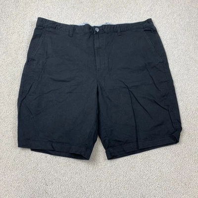 Pantalones Cortos Chinos George Frente Plano Para Hombre 40 Negro Sólido Bolsillo Corte 10" Foto 1 de 4