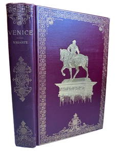 Antikes verziertes geprägtes vergoldet ausgefallenes dekoratives viktorianisches Buch VENEDIG Italien Kunst - Bild 1 von 23