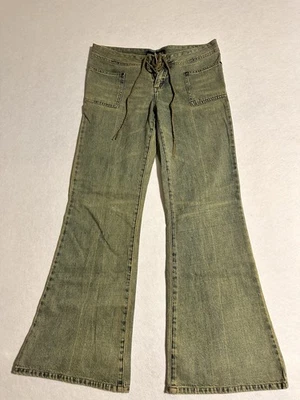 Vintage Express Leather Lace Up Jeans Size 7/8 006 - Image 1 of 4