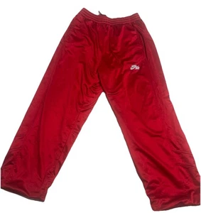 Pantalones Nike De Colección Para Hombre Rojo Pista Cortavientos Sueltos Y2K Jersey Forrado Talla XLT - Imagen 1 de 11