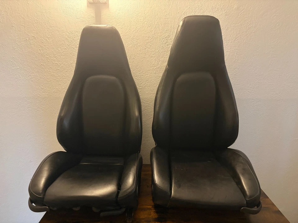 1985-1995 Porsche Sport сиденья 911 928 944 930 968 полный черный кожаный - Изображение 1 из 4