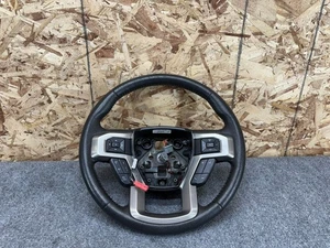 FORD F150 2015-2020 STEERING WHEEL BLACK LEATHER WRAPPED PLATINUM OEM - Picture 1 of 10