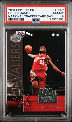 2004 Upper Deck National Trading Card Day LeBron James ROOKIE #UD-7 PSA 8 - Image 1 of 2