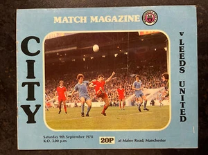 MANCHESTER CITY V LEEDS UNITED - 9 SEPT 1978 - Picture 1 of 2