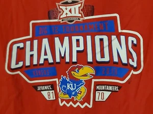 Kansas KU Jayhawks Big 12 Champ T-Shirt L Gildan rot Basketball NCAA 2018 - Bild 1 von 11