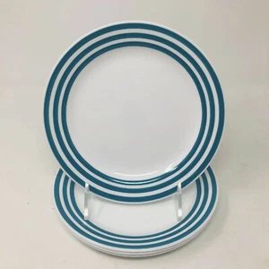 Set of 4 Corelle Corning Teal Rainbow Salad Bread & Butter Dessert Plates 7 1/4" - Picture 1 of 11