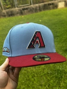 Neu 59FIFTY Arizona Dbacks hellblau/rotbraun Chase Field Patch tailliert Größe 7 1/8 - Bild 1 von 5