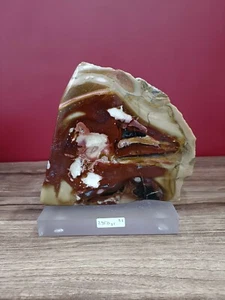 Yellow red Opalized petrified wood polished with base 2950gr 6x17x16cm (21) - Picture 1 of 10
