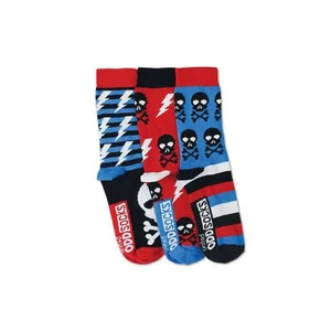 Socks For Kids Skulls Trio Mismatch Bright Stripe US 1-7 Boys United Oddsocks - Picture 1 of 1
