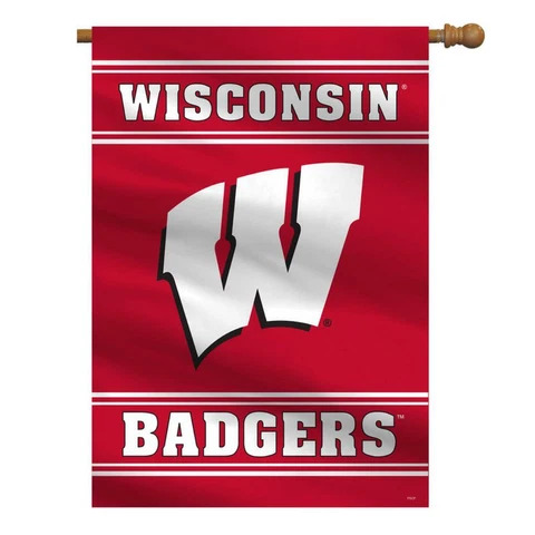 Wisconsin Badgers 28x40 Two Sided Banner [NEW] NCAA Flag Yard House Sign Cover