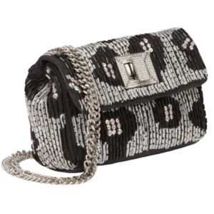 Betsey Johnson On The Town Umhängetasche Perlen & Strass Handtasche - Bild 1 von 6